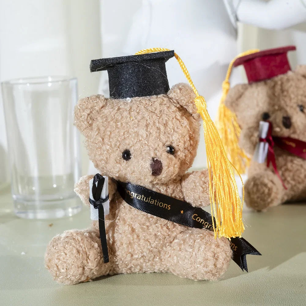 Doctor Teddy Bear Plush Toy – Small Sitting Doctor Bear Doll Pendant for Kids, Students & Graduation Gifts