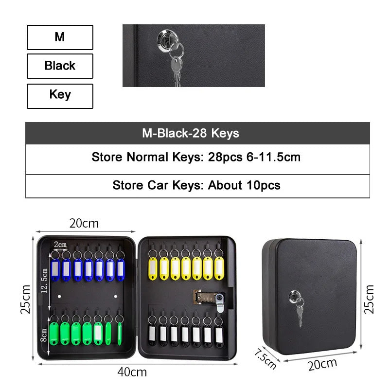 Password Key Lock Box — Multi-Key Safe Organizer for Home, Office, Car, and Factory Use