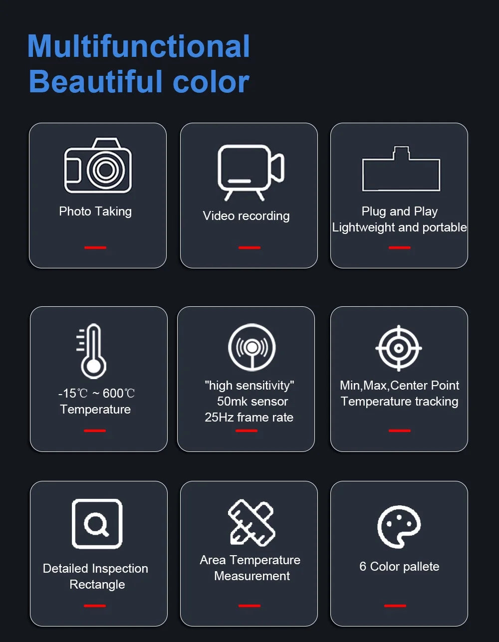 TOOLTOP T7 Android Thermal Imager – 256x192 Mobile Thermal Imaging Camera, Type-C, 25Hz for Solar Panel & Device Fault Detection