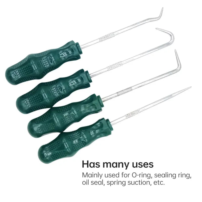 4Pcs Car Auto Oil Seal Screwdrivers Set - 160mm O Ring Gasket Puller Remover Pick Hooks, Multifunctional Vehicle Repair Tools