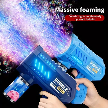 Automatic Bubble Gun Rocket - Electric Bubble Blower Toy with Bubble Liquid for Kids’ Beach & Outdoor Fun