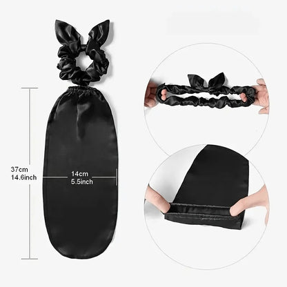 Cute Rabbit Ear Headband – Satin Bunny Knot Hairband for Women & Girls, Elastic Bowknot Hair Accessory