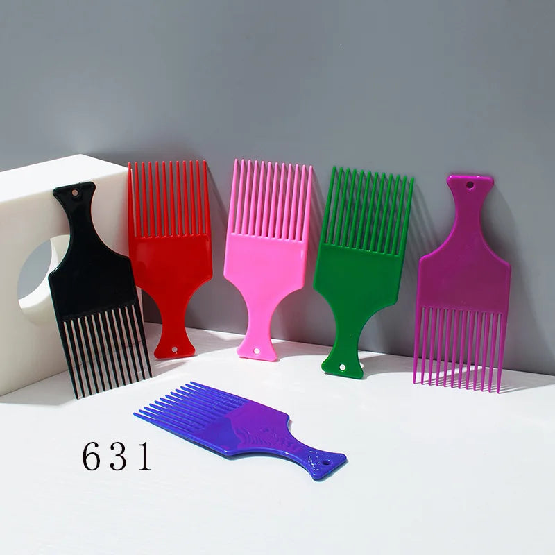 Wide Teeth Hair Pick Comb – Plastic Fork Brush for Curly Afro Hair, Styling Tool for Detangling & Volume
