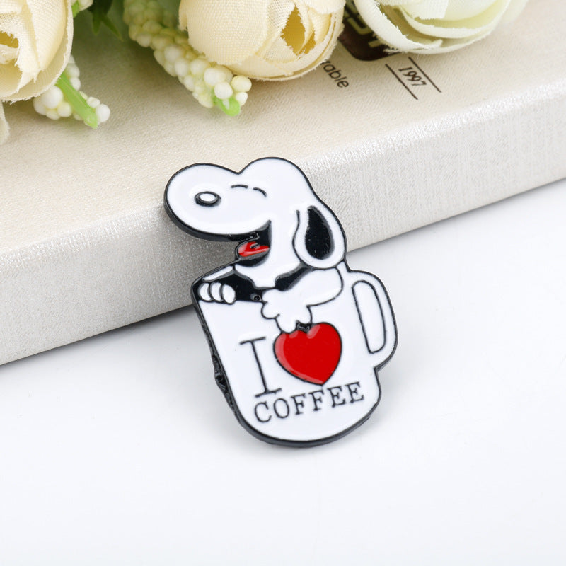 Kawaii Snoopy Alloy Brooches – Cartoon Lapel Pins for Jackets, Backpacks, Clothes, and Kids’ Gifts