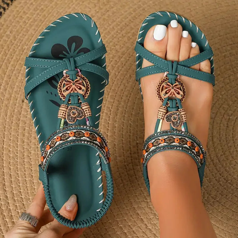 Women’s Bohemian Platform Sandals - Lightweight Soft Sole Casual Beach Shoes