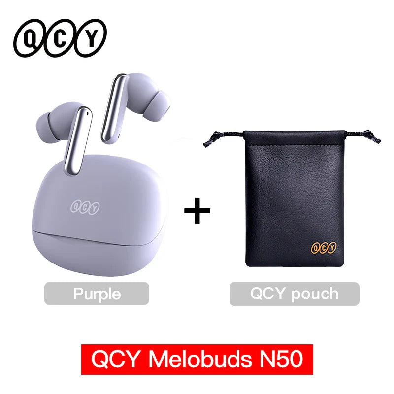 QCY Melobuds N50 Wireless Earphones – Bluetooth 5.4, ANC, 6-Mic Clear Call, Multipoint Connection Earbuds
