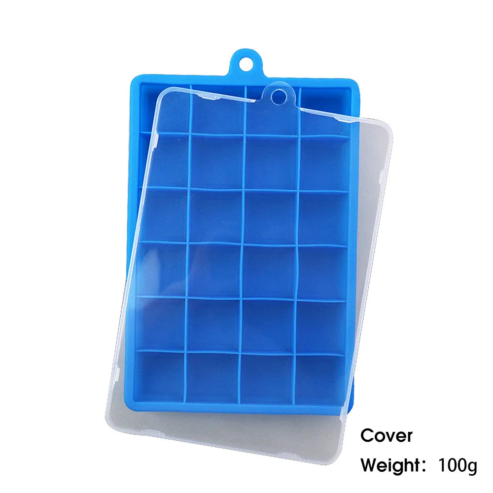 24-Hole Silicone Ice Tray — Square Mold for Ice, Food, Cheese, Jelly, with or without Lid