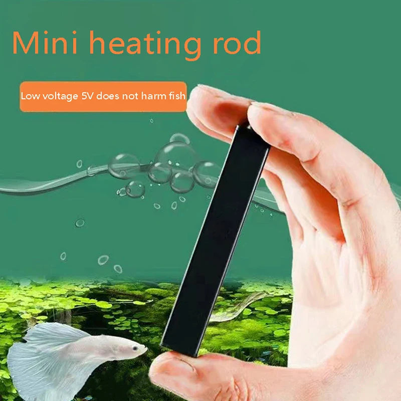 5/10W Mini USB Aquarium Heater - Energy Saving for Small Fish Tanks with Over Temperature Protection