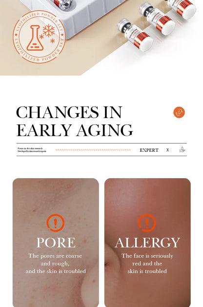 Facial Microneedling Serum Set – Yeast Freeze-Dried Peptides for Pore Shrinkage, Moisturizing, Brightening & Anti-Aging