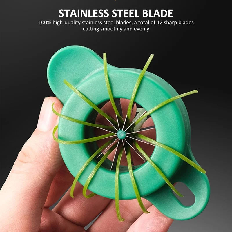 Green Onion Easy Slicer Shredder - Plum Blossom Cut, Superfine Vegetable Shredder for Kitchen Accessories