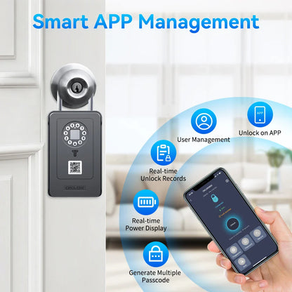 Camluxy Smart Key Box with Fingerprint & Digital Code Lock - Secure Storage with IC Card & Combination Unlock