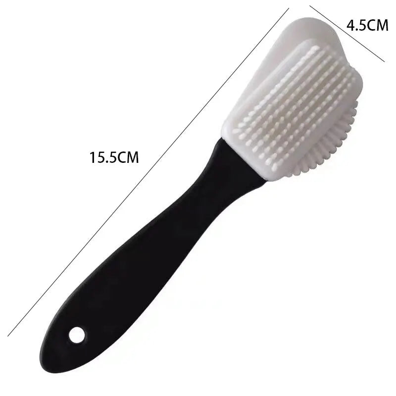 3 Sided Shoe Cleaning Brush for Suede and Nubuck - Stain and Dust Remover with Steel, Plastic and Rubber Bristles
