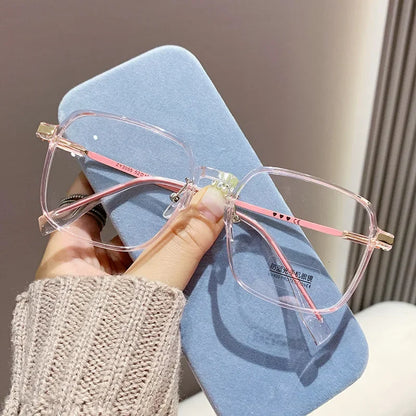 Trendy Reading Glasses for Women — Anti Blue Light Presbyopia Eyewear, High-Definition Transparent Frame, Unisex Eyeglasses