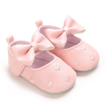 Baby Girl Princess Pre-Walker Shoes - Breathable Flower Bow Soft Sole Casual Sports Footwear 0–1 Year
