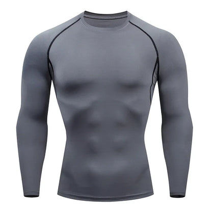 Men's Long Sleeve Workout T-Shirt - Spring Autumn Gym Running Sport, Fitness Sportswear Outdoor Tops, Men's Clothes