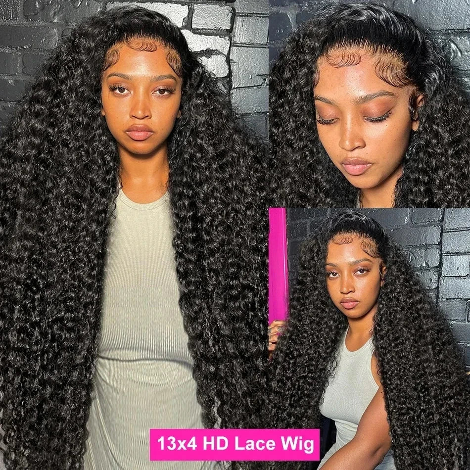 Deep Wave HD Lace Frontal Wig – 13x4/13x6 Water Wave Curly 30” Human Hair Lace Front Wig Clearance Sale