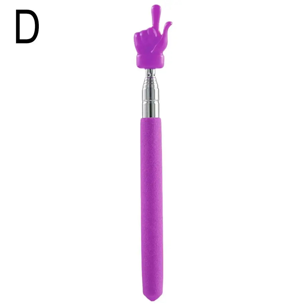 Retractable Teacher Pointer — Stainless Steel Telescopic Finger Design Stick for Classroom Teaching Supplies
