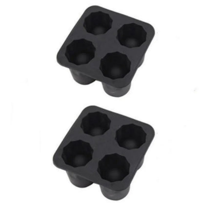 Silicone Ice Cube Mold – 4-Hole Round Press Ice Block Maker for Whiskey, Beer & Drinks | Reusable Cup-Shaped Ice Tray Kitchen Tool