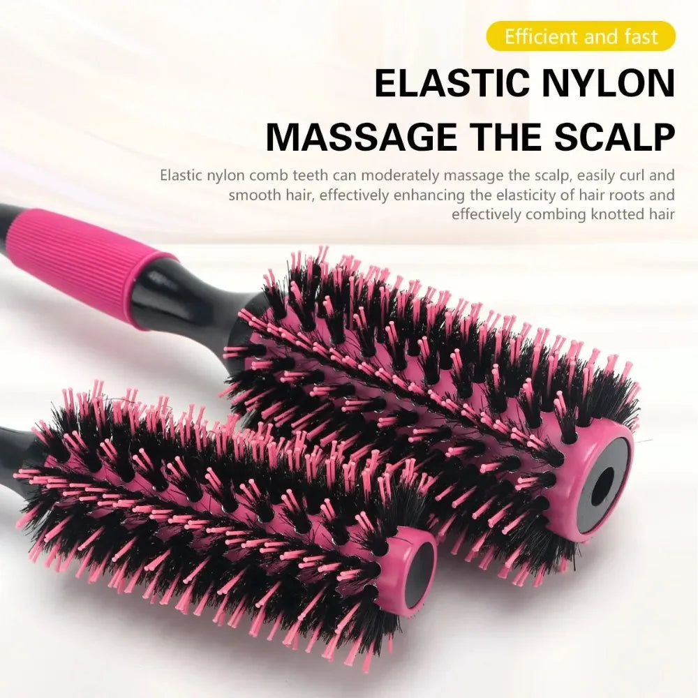 Barbershop Round Tube Curly Hair Rollers – Salon Hair Comb & Styling Brush for Hairdressing