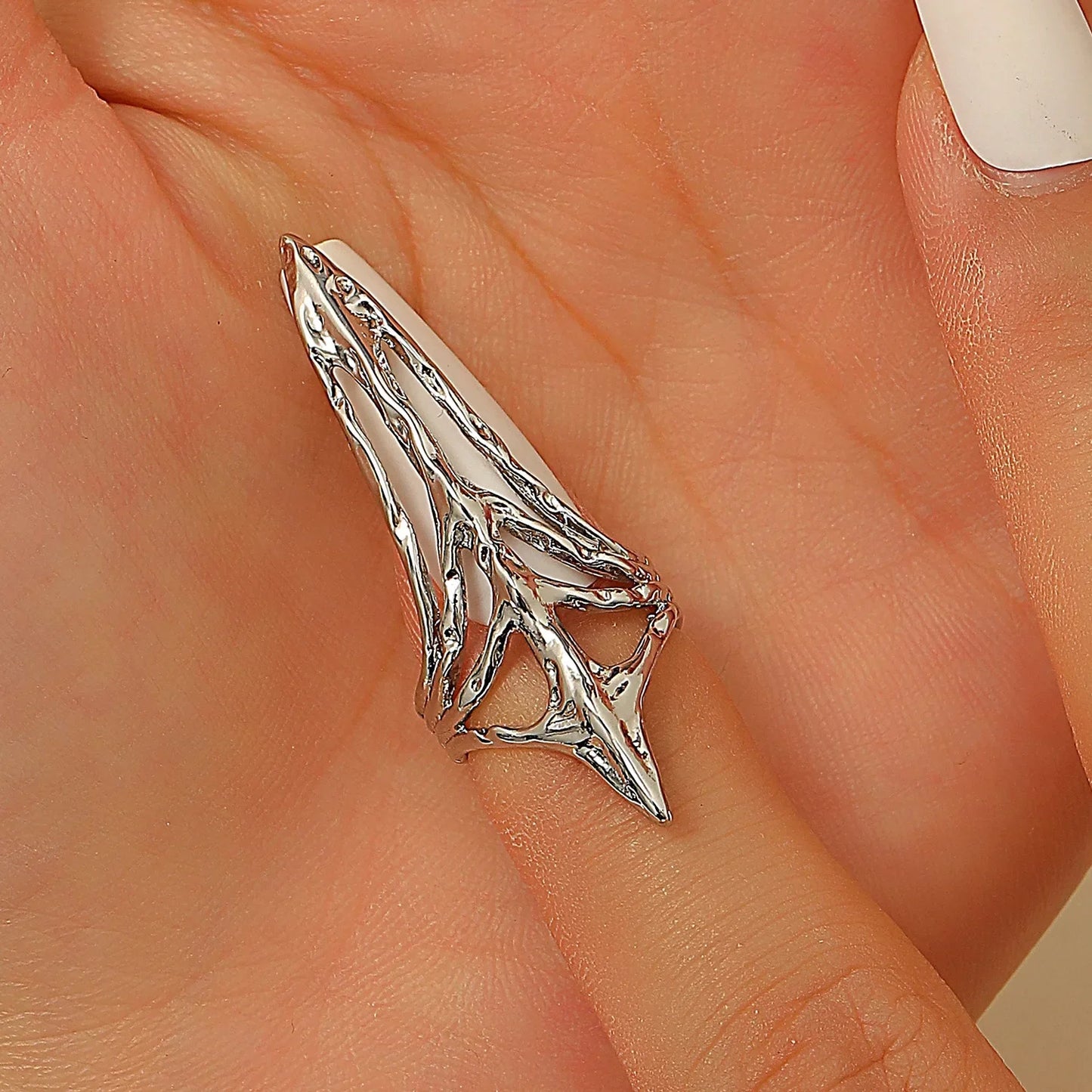 New Gothic Rock Punk Fingertip Nail Ring | Metal Manicure Jewelry Accessories for Women, Party & Gift for Girlfriends