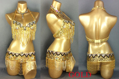 Sexy Belly Dance Costume Set for Women – 2-Piece Bra & Belt Outfit for Sizes 34D/DD,36D/DD,38/D/DDD,40B/C/D,42D/DD