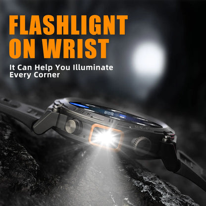 EIGIIS KE3 Smartwatch for Men – 3ATM Waterproof, Bluetooth Call, Health Monitor, Flashlight, 100+ Sports Modes