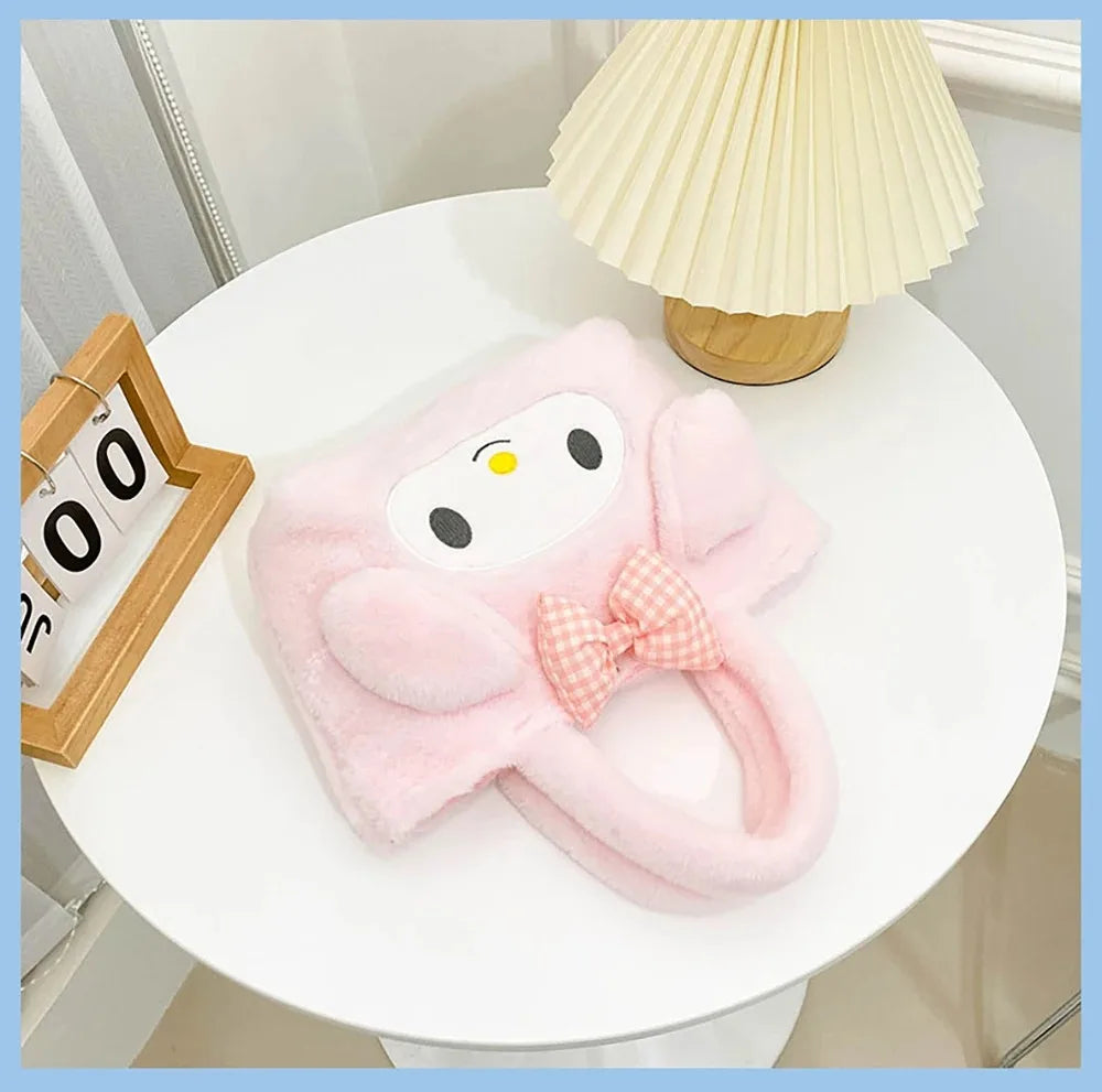 Kawaii Sanrio Kuromi Plush Backpack – Lolita Style Stuffed Animal Doll, My Melody Tote Bag for Women & Girls, Christmas Gift