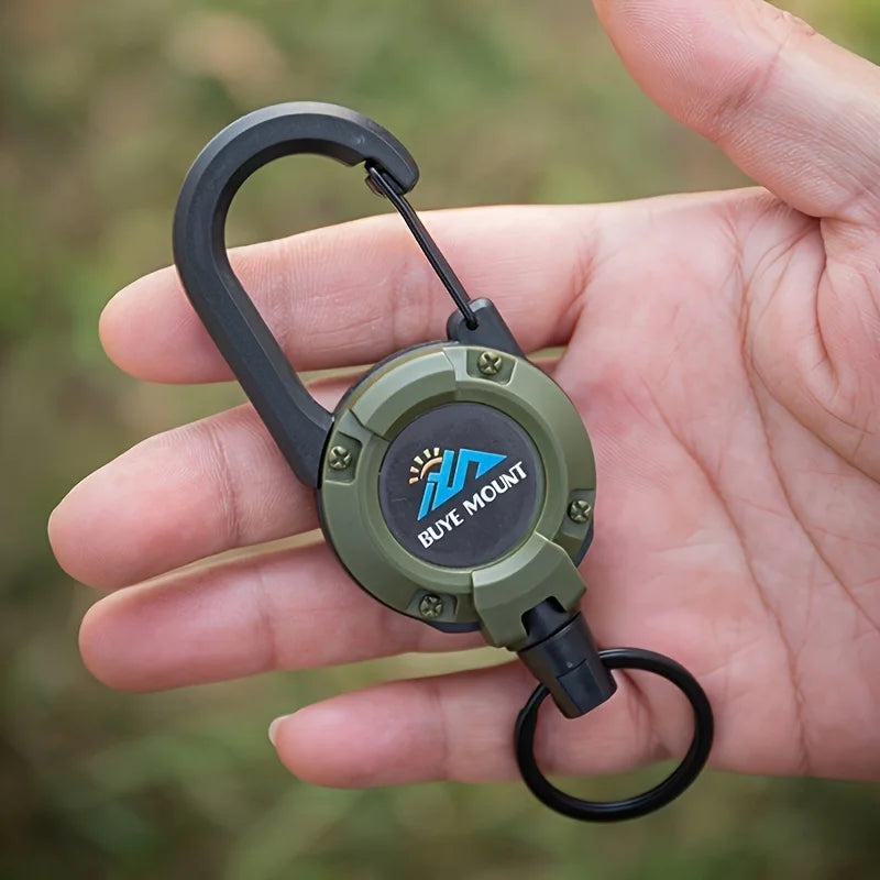 Outdoor Tactical Camping Buckle – Telescopic Steel Wire Keychain Multi-Tool