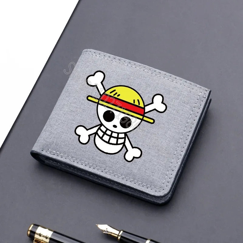 One Piece Men’s Wallet – Multi-Card Slots, Cartoon Anime Print, Portable Purse for Boys & Birthday Gifts