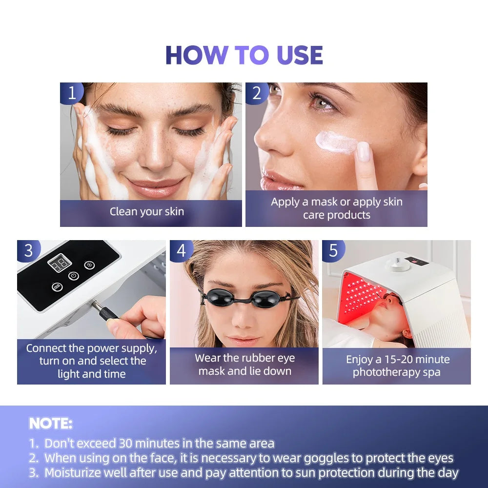 7 Color LED PDT Nano Water Sprayer Skin Rejuvenation Photon Therapy Mask for Home SPA