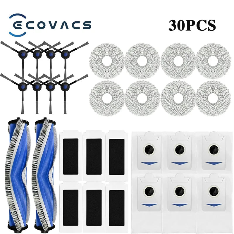 ECOVACS T30 PRO OMNI / T30S PRO / YEEDI M12 Pro+ Robot Vacuum Replacement Parts – Dust Bags, Brushes, Filters & Mop Accessories