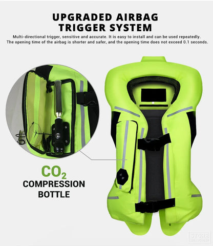Motorcycle Airbag Vest for Men – Reflective Life Jacket, Protective Moto Vest for Motocross, S-3XL Size