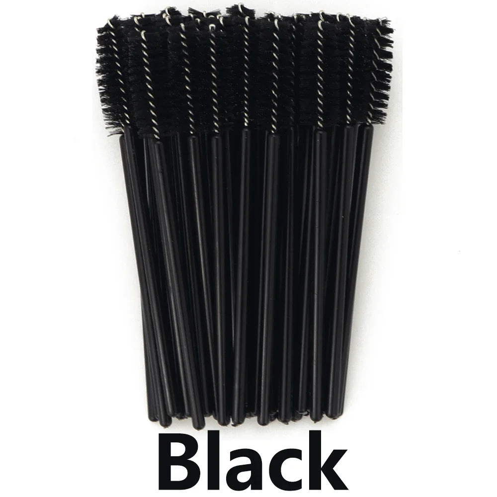 ANNAFRIS 50PCS Disposable Eyelash Brushes - Soft Crystal Lash Extension & Eyebrow Makeup Mascara Wands