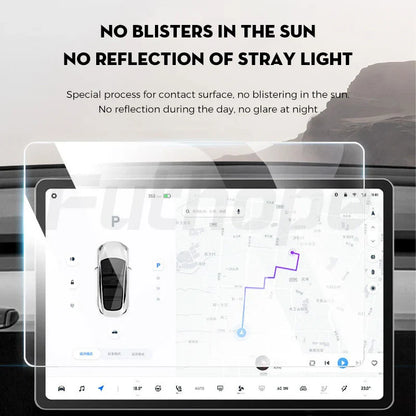 Futhope Tempered Glass Screen Protector – HD Center Control Film for Tesla Model 3/Y Highland (2021-2025) Protection