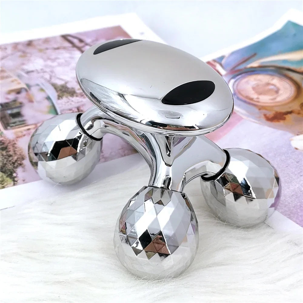 4D Solar Microcurrent Roller Massager — Face Lifting, Tightening & Body Slimming Anti-Cellulite Beauty Device