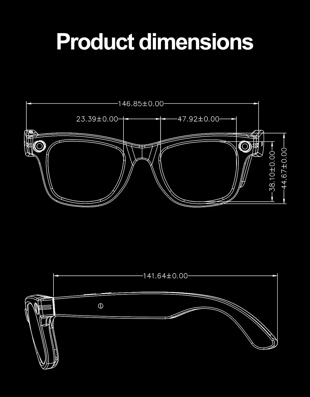 Smart AI Glasses — Video Recording, Photo Recognition, Translation, Bluetooth with 260mAh Battery, IP65 Waterproof
