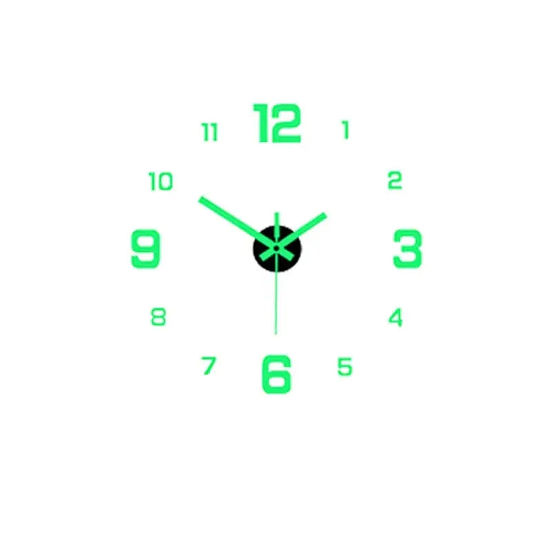 Creative Luminous Digital Wall Clock – Silent DIY European Style Punch-Free Sticker Clock for Living Room & Study