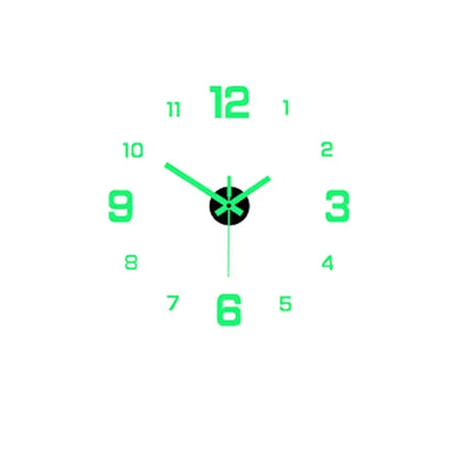 Creative Luminous Digital Wall Clock – Silent DIY European Style Punch-Free Sticker Clock for Living Room & Study