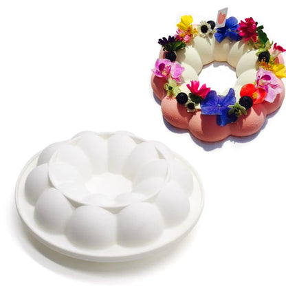 Round Corrugated Big Flower Silicone Mousse Cake Mold – Taiji French Dessert Baking & Chocolate Pudding Tool