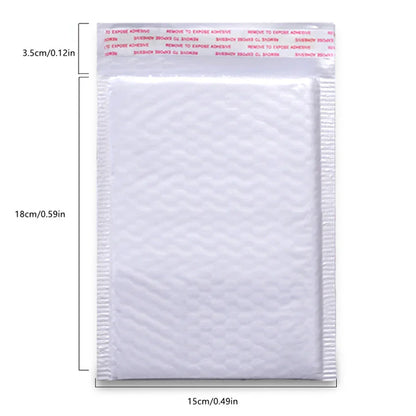 50pcs Pearlescent Film Waterproof Bubble Mailers | Self-Seal White Foam Shipping Bags, Thickened Packaging Envelopes