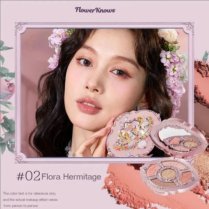 Flower Knows Moonlight Mermaid Eyeshadow Palette – 5-Color Matte, Shimmer & Glitter Waterproof Eye Shadow