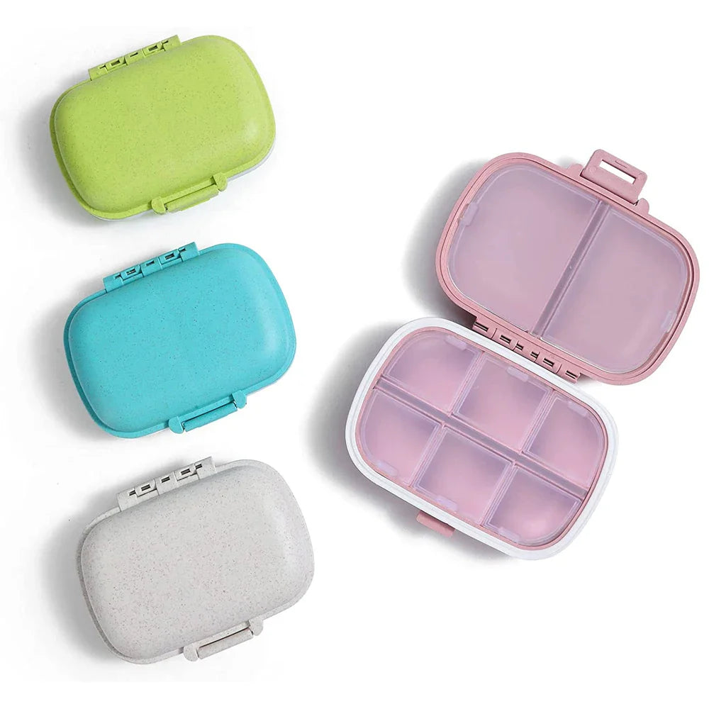 8-Compartment Travel Pill Organizer – Moisture-Proof Pill Case, Portable Medicine & Vitamin Holder for Purse