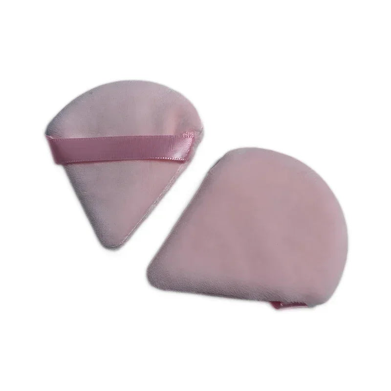 2PCS Velvet Triangle Makeup Puffs – Soft Washable Cosmetic Sponges for Wet & Dry Use with Foundation, Powder, Blush & Shadow