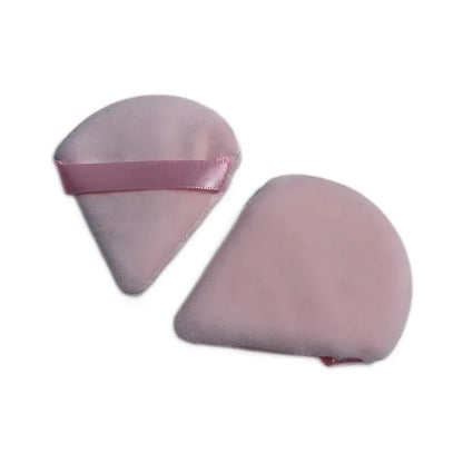2PCS Velvet Triangle Makeup Puffs – Soft Washable Cosmetic Sponges for Wet & Dry Use with Foundation, Powder, Blush & Shadow