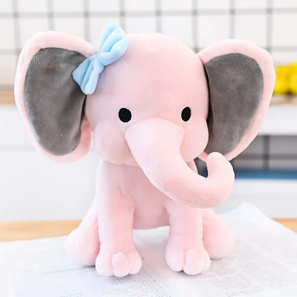 Comfort Sleeping Elephant Plush Toy - Pink & Grey Soft Elephant Doll for Kids, Birthday & Holiday Gift
