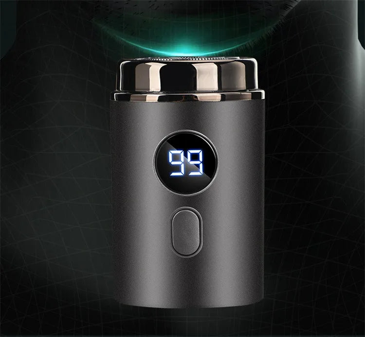 Men’s Electric Mini Shaver | Rechargeable Type-C LED Display Wet & Dry Razor for Home & Travel
