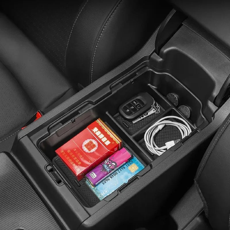 Honda Civic 11th Gen 2021–2023 Central Armrest Storage Box – Black Interior Organizer Tray for Car Console Storage