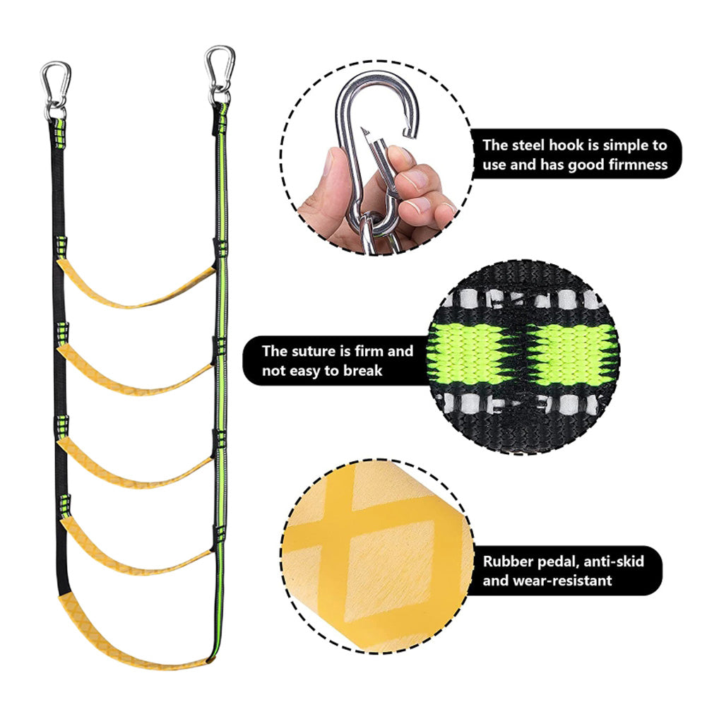 Portable Boat Ladder – Reusable Nylon Rope Ladder for Auxiliary Boarding, 3/4/5 Steps