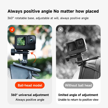 TELESIN 360° Rotating Magnetic Backpack Clip – Mount for GoPro Hero 5-11, Insta360 & DJI Action Camera Accessories