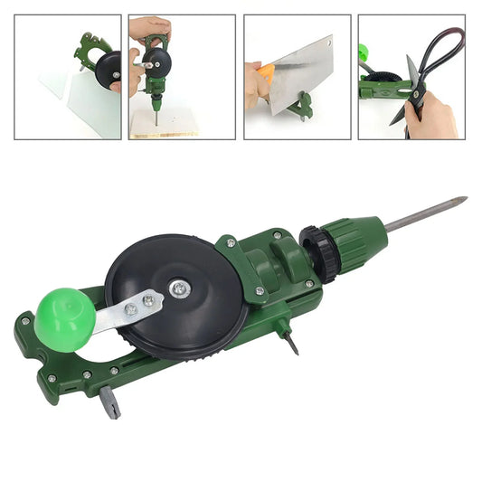 Manual Hand Crank Drill Cutter – Multifunctional Glass & Ceramic Hole Cutting and Scissors Sharpening Tool